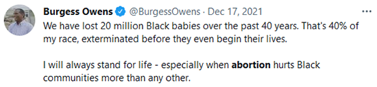 Burgess Owens tweet