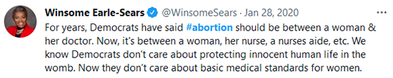 Winsome Sears tweet