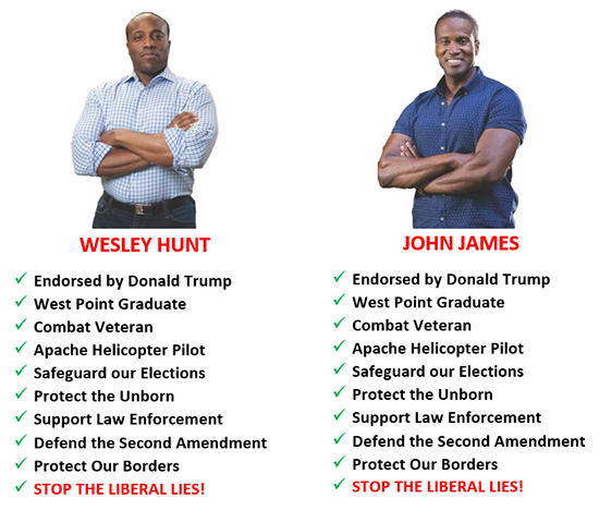 Wesley Hunt and John James chart